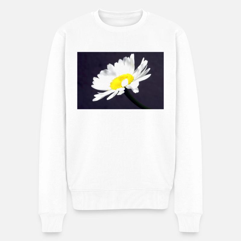 Margarite - Männer Premium Bio Pullover - Weiß