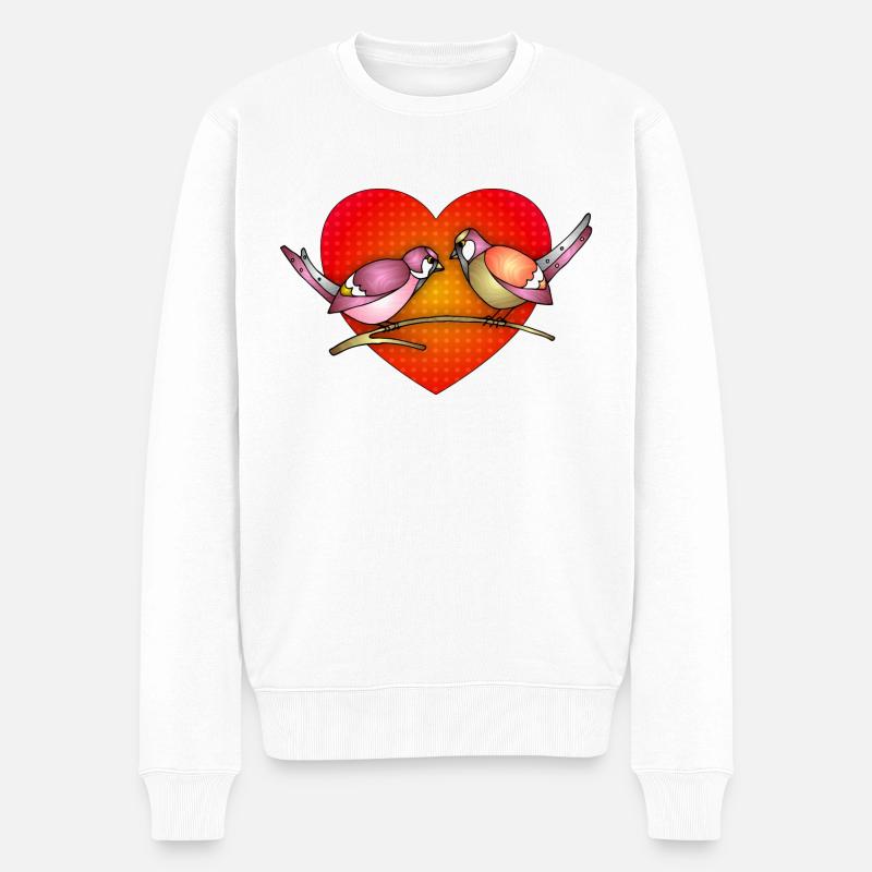 Vögel - Männer Premium Bio Pullover - Weiß