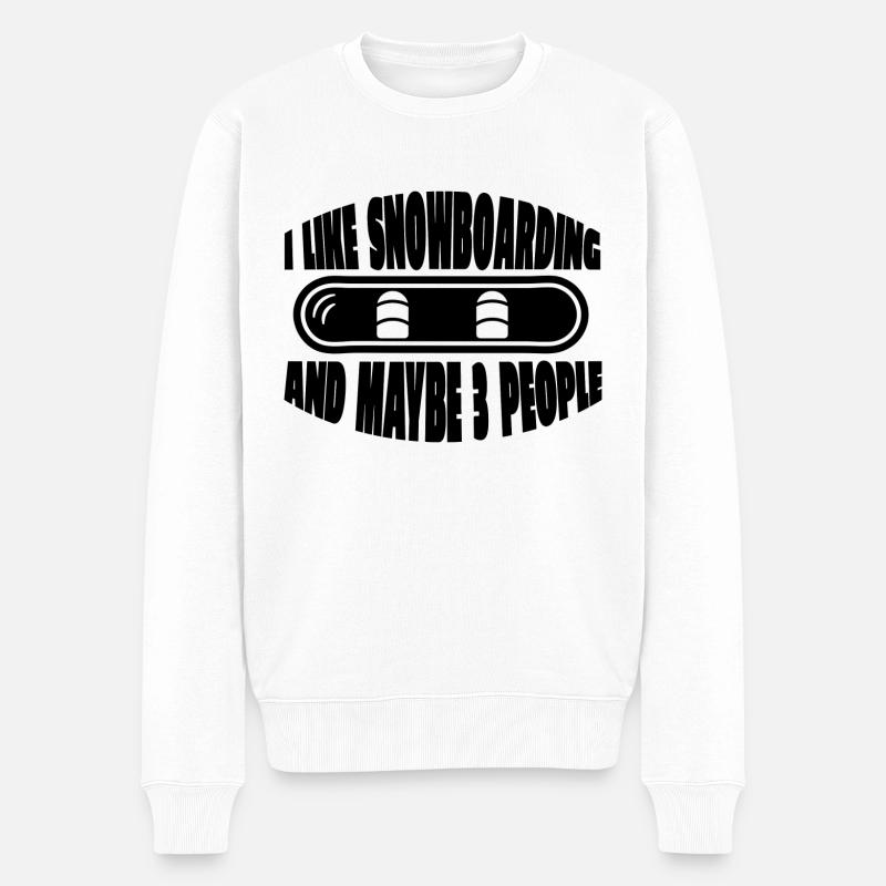 Snowboardfahrer Geschenk Snowboardsport Snowboard - Männer Premium Bio Pullover - Weiß