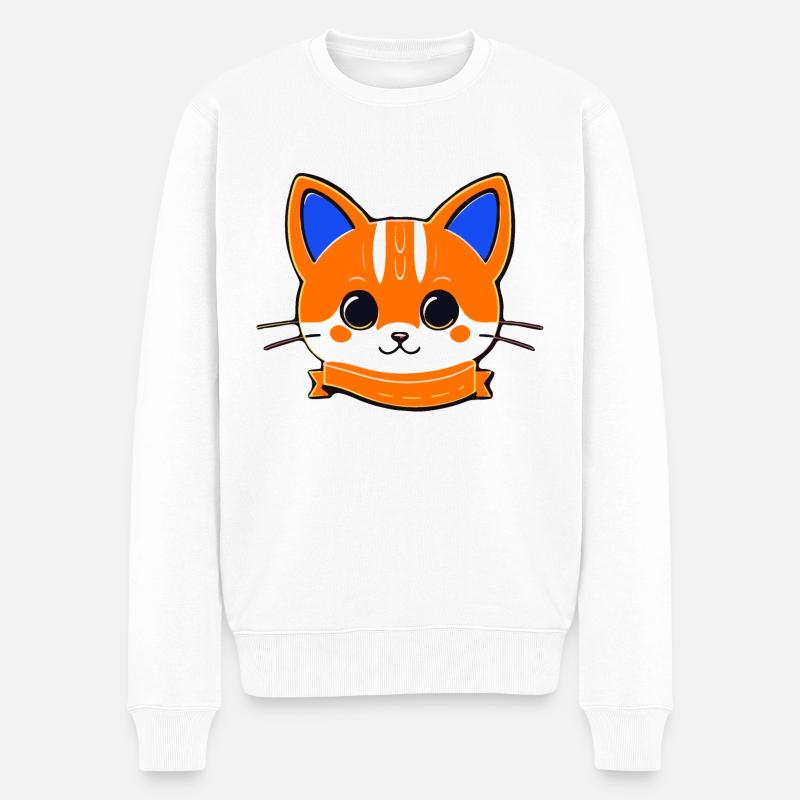 chaton - Pull Premium bio Homme - blanc