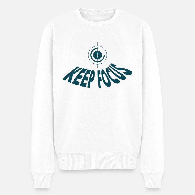 Keep Focus - Pull Premium bio Homme - blanc