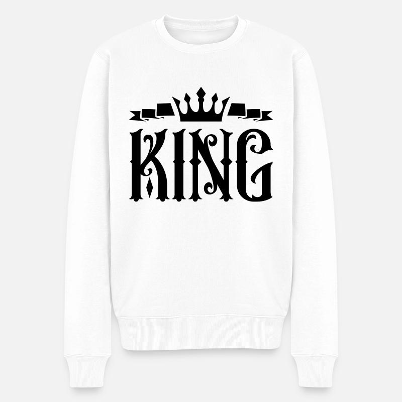 king - Männer Premium Bio Pullover - Weiß