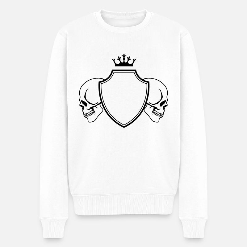 Armoiries du crâne - Pull Premium bio Homme - blanc