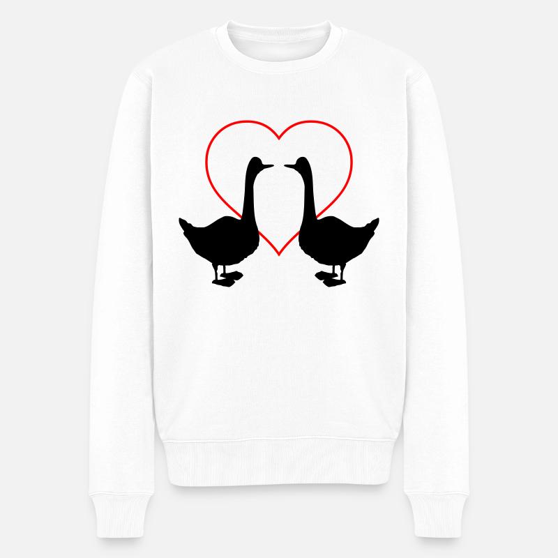 Goose Love 2 - Pull Premium bio Homme - blanc