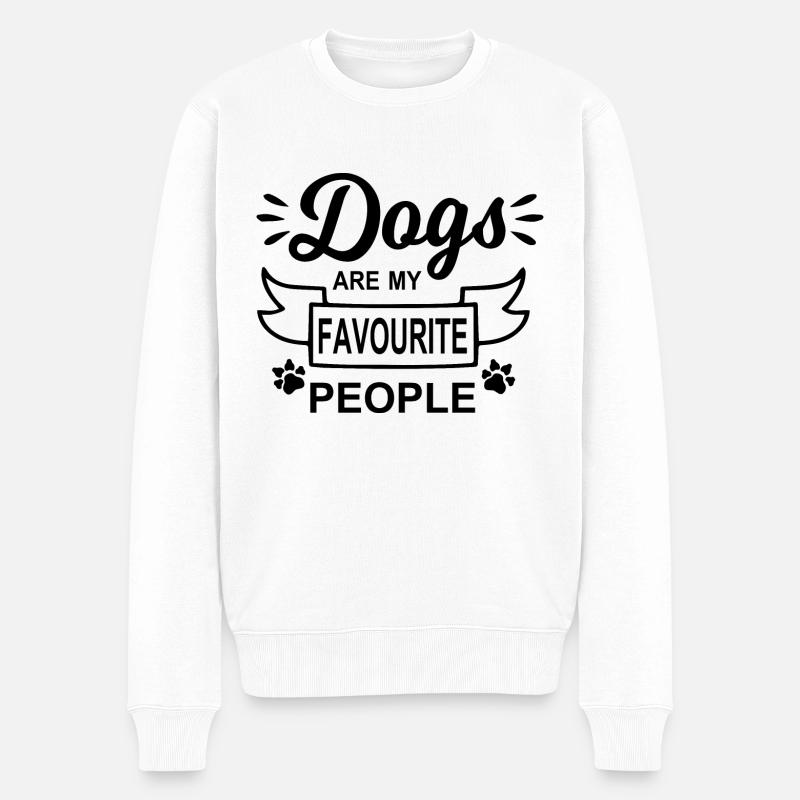 Dog Hund - Männer Premium Bio Pullover - Weiß