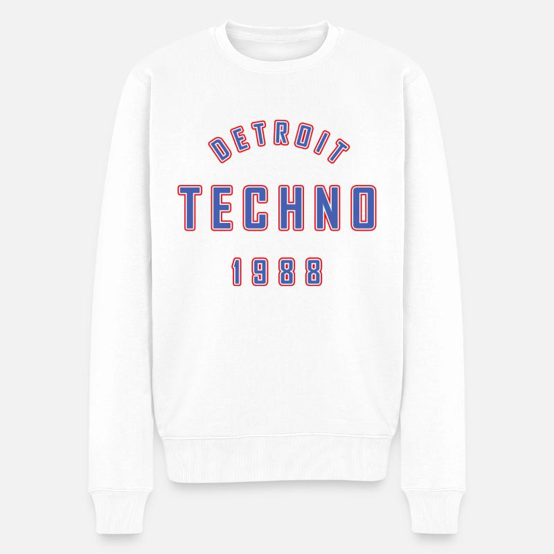 DETROIT TECHNO 1988 - Pull Premium bio Homme - blanc