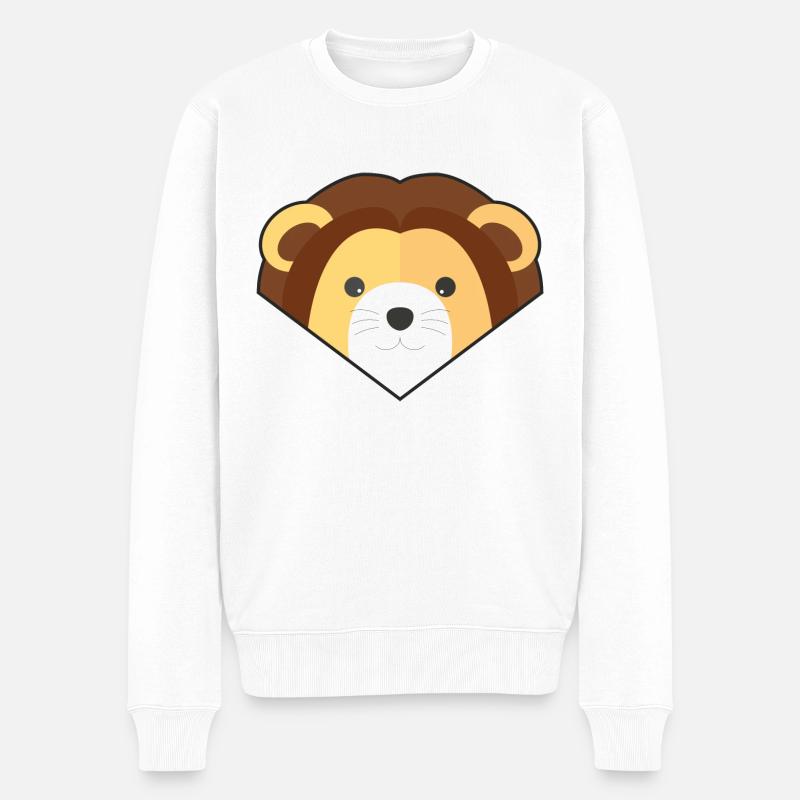 Lion simple mignon - Pull Premium bio Homme - blanc