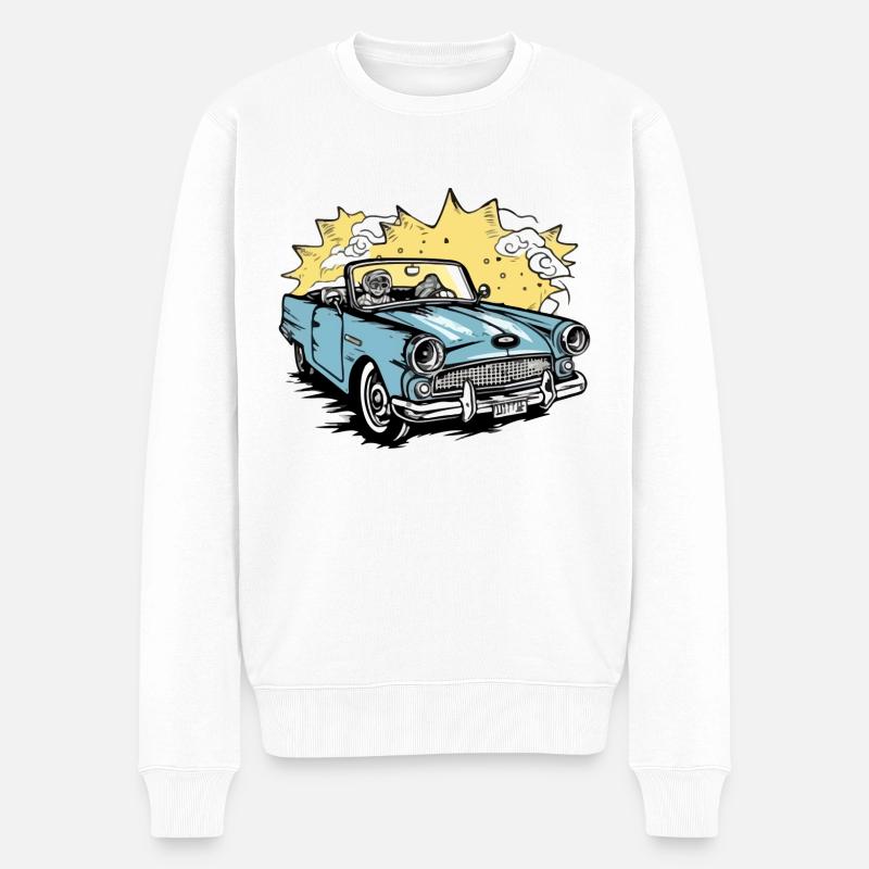 Cabriolet bleu - Pull Premium bio Homme - blanc