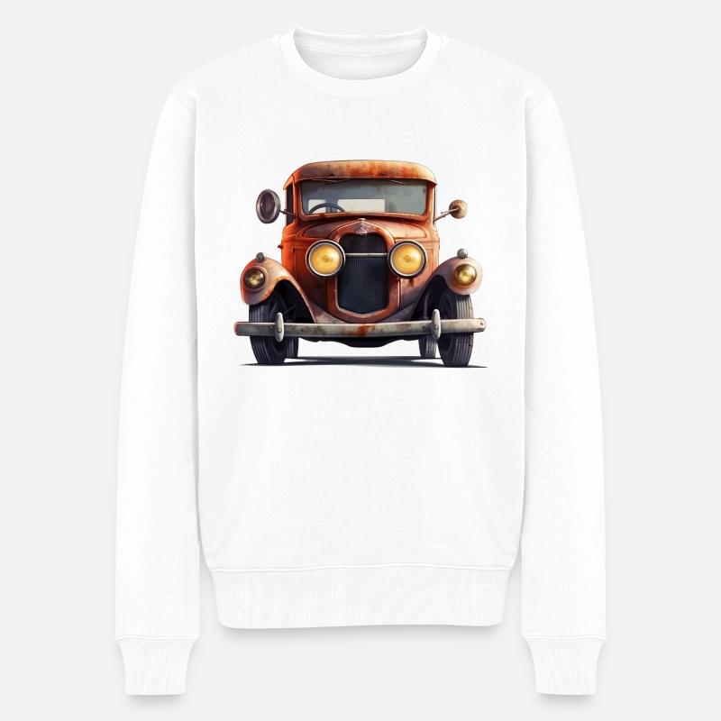 Oldtimer brauchen Liebe - Männer Premium Bio Pullover - Weiß