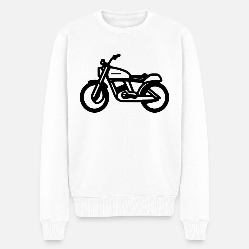 Motorrad - Männer Premium Bio Pullover - Weiß