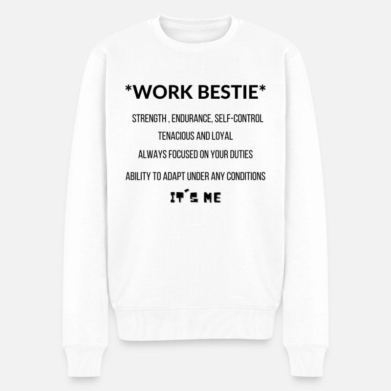 Work Bestie c’est moi - Pull Premium bio Homme - blanc