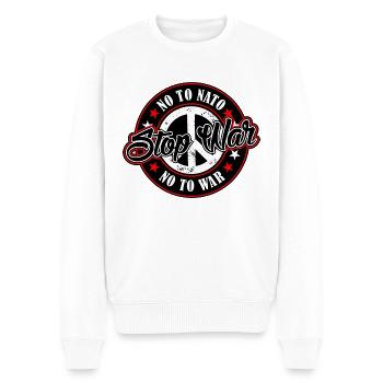 Stop War - Männer Premium Bio Pullover - Weiß - Vorne - Thijin (182cm)