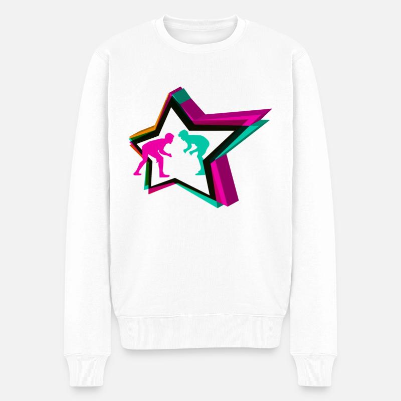 Wrestling Star - Männer Premium Bio Pullover - Weiß