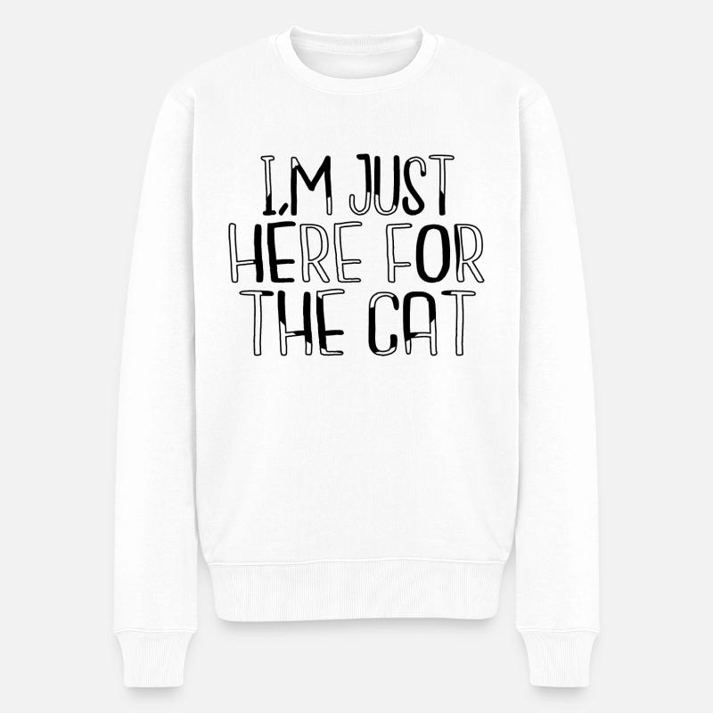 anniversary business cat tshirts present - Männer Premium Bio Pullover - Weiß