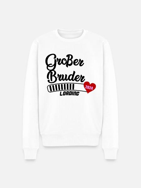 großer bruder loading 2024 - Männer Premium Bio Pullover - Weiß