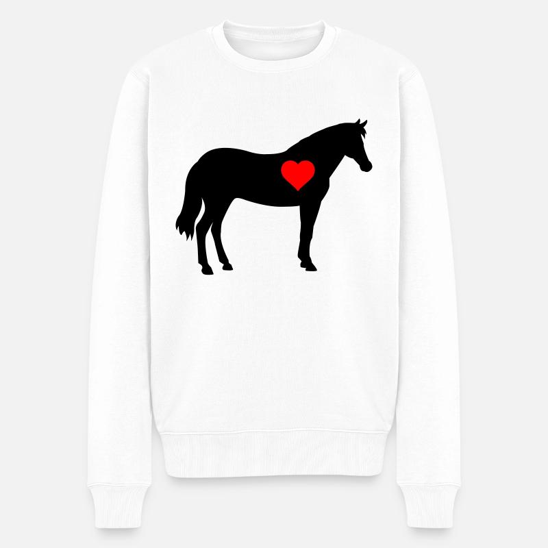 horse - Männer Premium Bio Pullover - Weiß