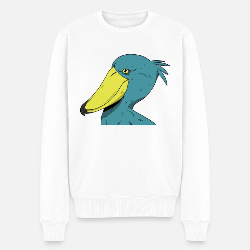 Schuhschnabel Vogel Ornithologe Wald I Geschenk - Männer Premium Bio Pullover - Weiß