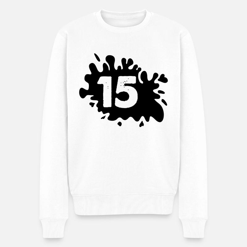 kleckse 15 - Männer Premium Bio Pullover - Weiß