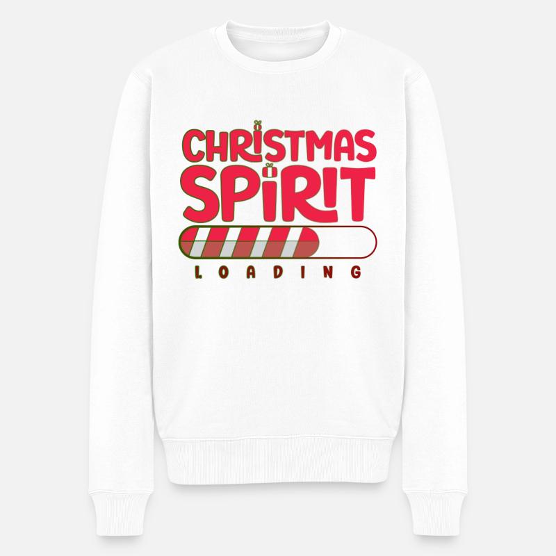 Christmas spirit loading - Männer Premium Bio Pullover - Weiß