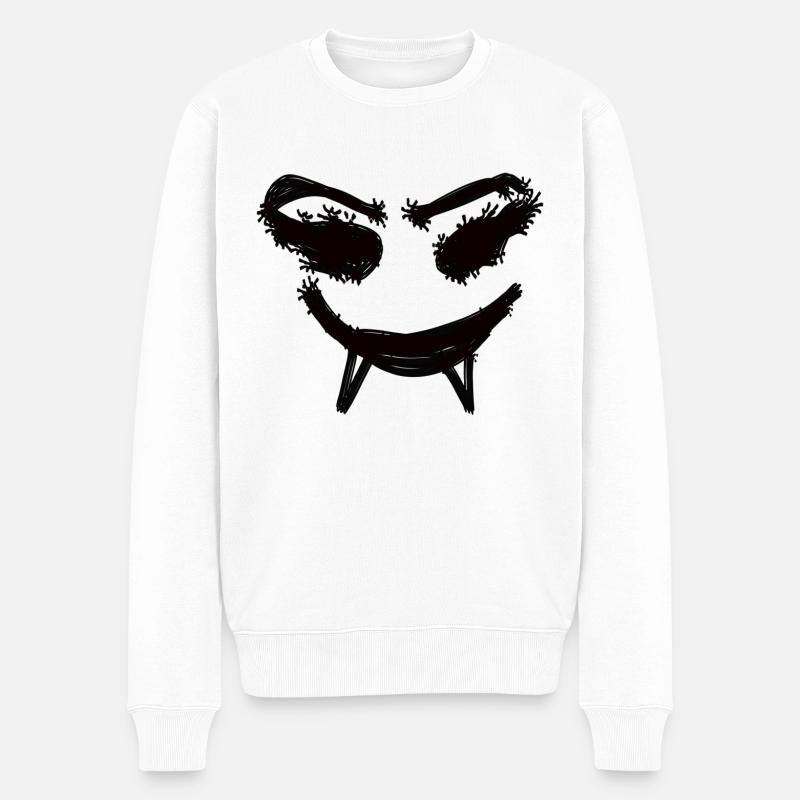 vampire, visage, dessin, halloween - Pull Premium bio Homme - blanc