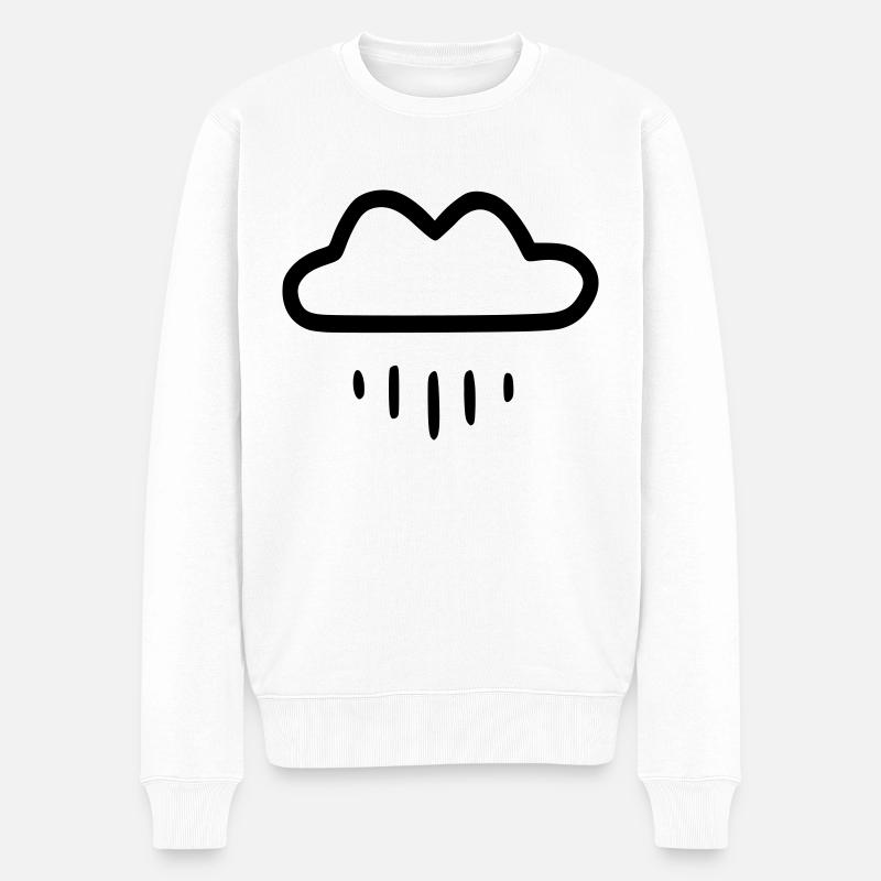 Einfache Regenwolke - Männer Premium Bio Pullover - Weiß