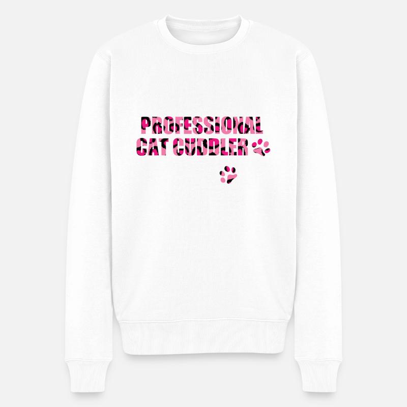 Katzenschmuser Câlin pour chat - Pull Premium bio Homme - blanc