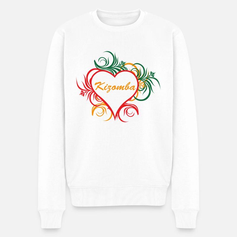 Kizomba im Herzschmuck - Männer Premium Bio Pullover - Weiß