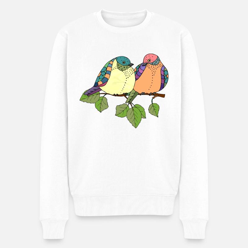 Oiseaux - Pull Premium bio Homme - blanc