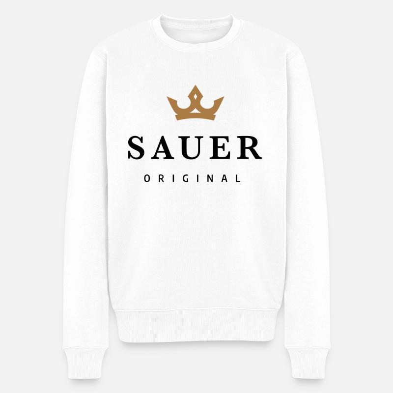 Sauer - Männer Premium Bio Pullover - Weiß