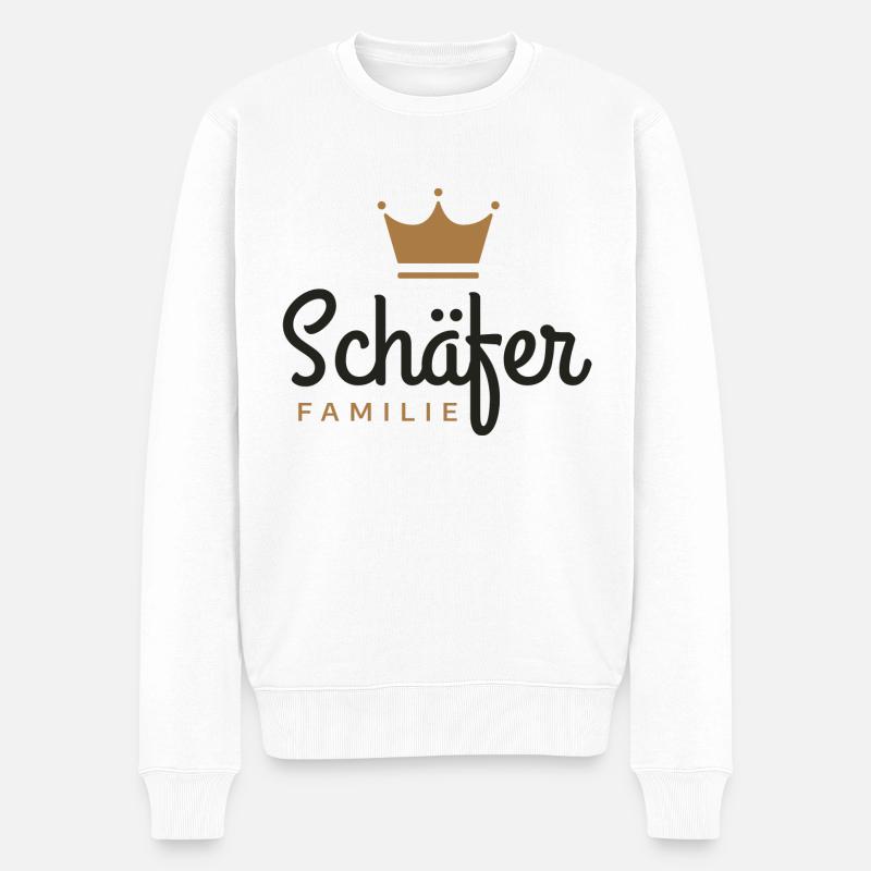 Schäfer-Familie - Männer Premium Bio Pullover - Weiß