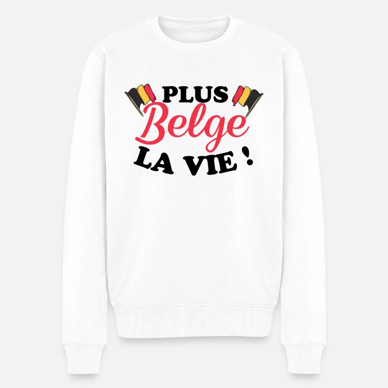 Belge Belgique humour - Pull Premium bio Homme - blanc
