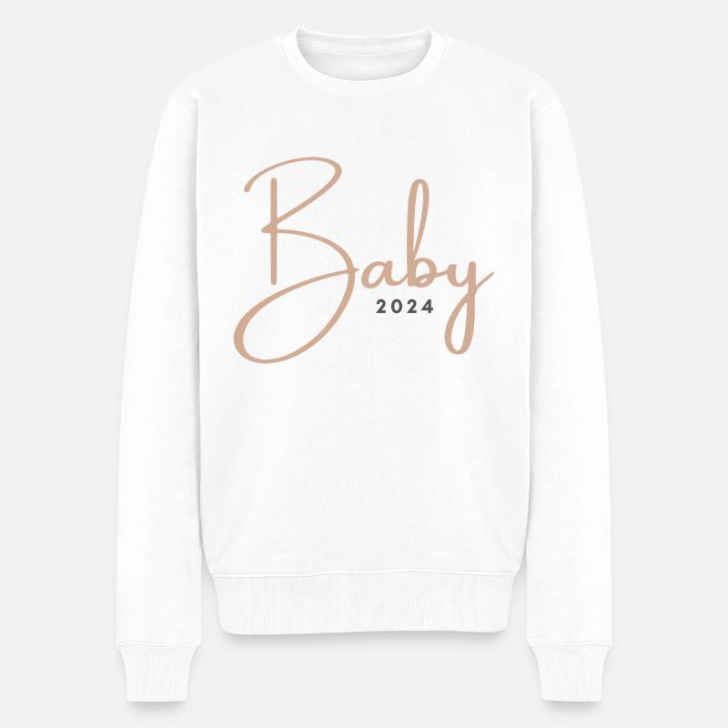 Baby 2024 - Männer Premium Bio Pullover - Weiß