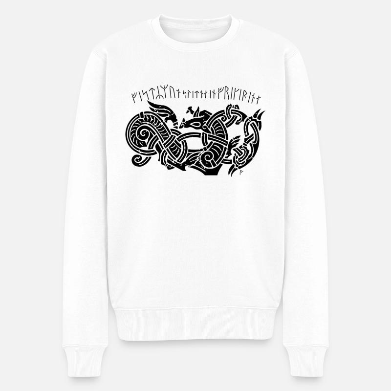 Odin Geri et Freki 3 - Pull Premium bio Homme - blanc