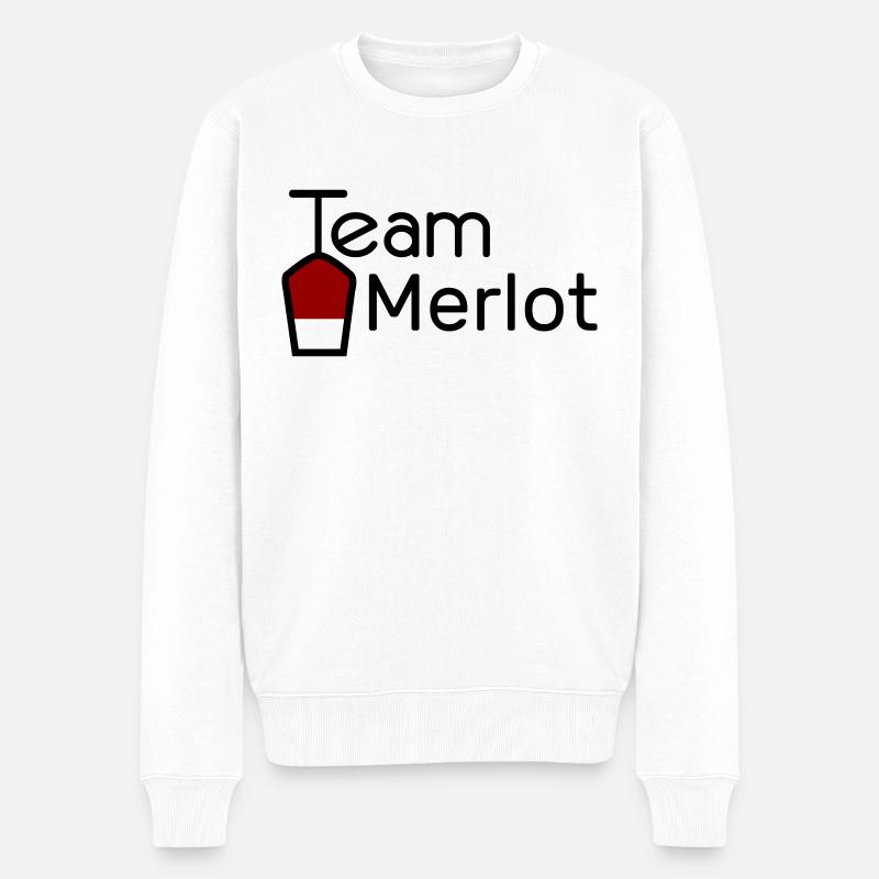 Team Merlot - Männer Premium Bio Pullover - Weiß