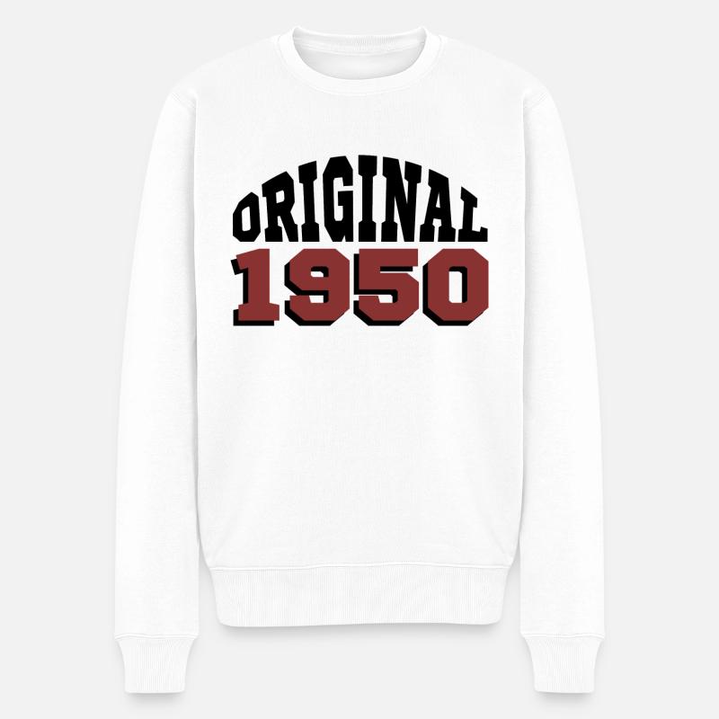 Original 1950 - Männer Premium Bio Pullover - Weiß