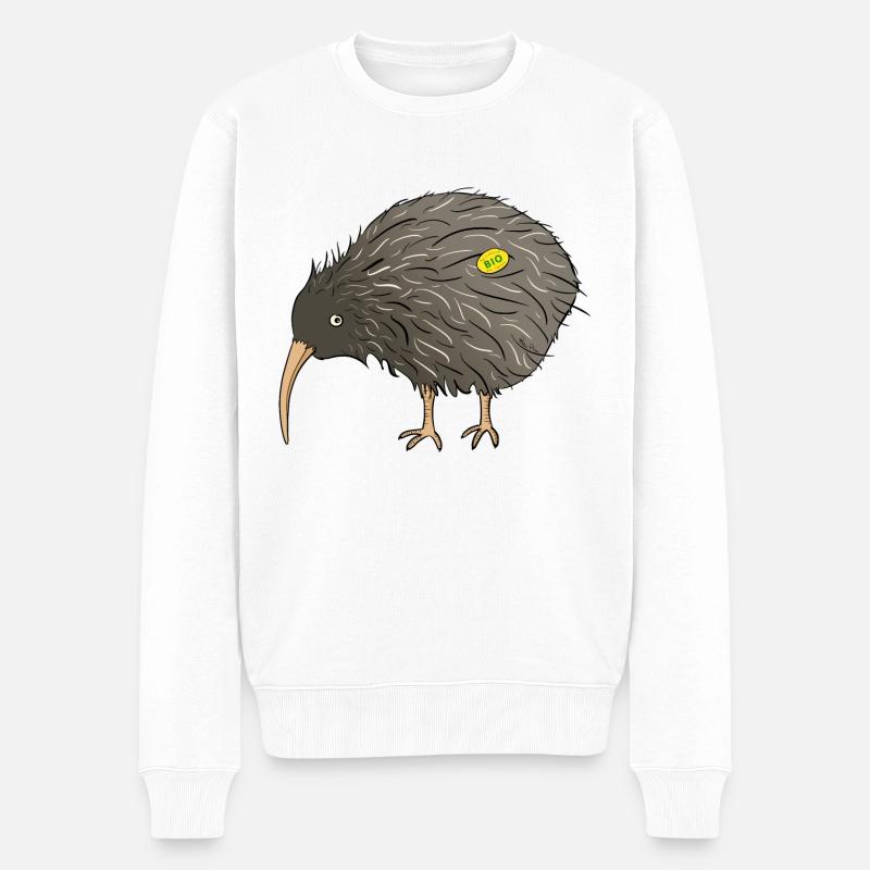 Kiwi bio - Pull Premium bio Homme - blanc