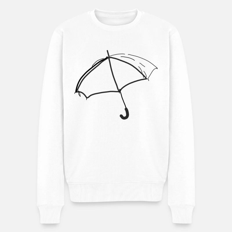 Regenschirm Skizze - Männer Premium Bio Pullover - Weiß