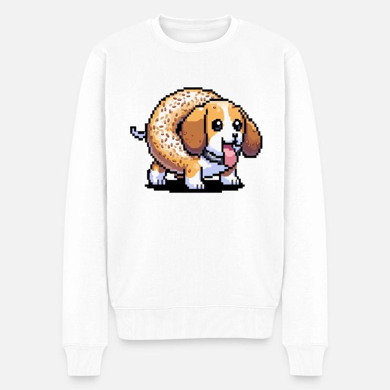 Beagle Bagel - Männer Premium Bio Pullover - Weiß