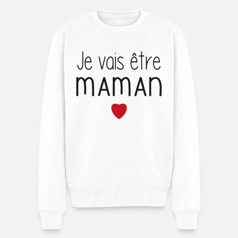 Je vais être maman - cœur - Pull Premium bio Homme - blanc