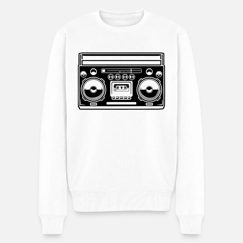 ghettoblaster 1 - Männer Premium Bio Pullover - Weiß