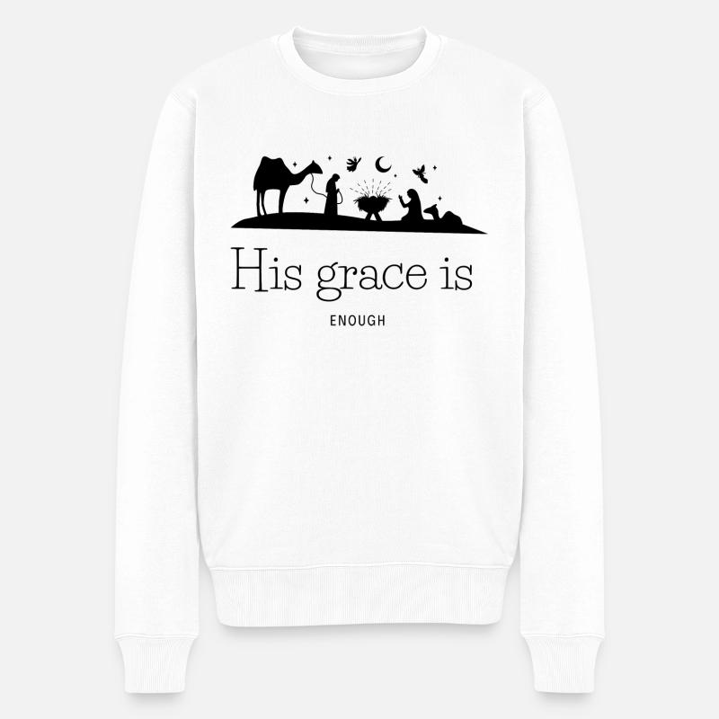 Jesus Christus, der Messias von Bethlehem der Christen - Männer Premium Bio Pullover - Weiß