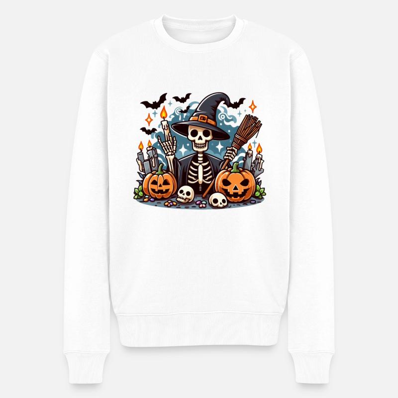 Spooky Mr Os halloween - Pull Premium bio Homme - blanc
