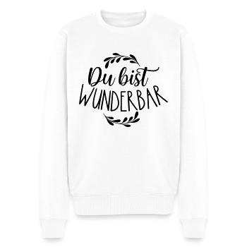 Du bist wunderbar - Männer Premium Bio Pullover - Weiß - Vorne - Thijin (182cm)