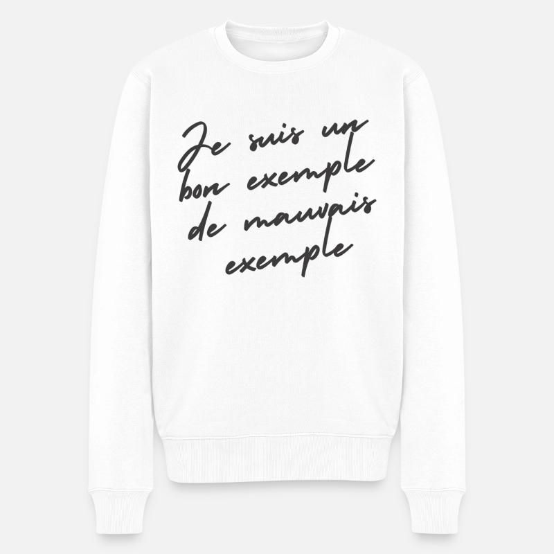 Beispiel - Männer Premium Bio Pullover - Weiß