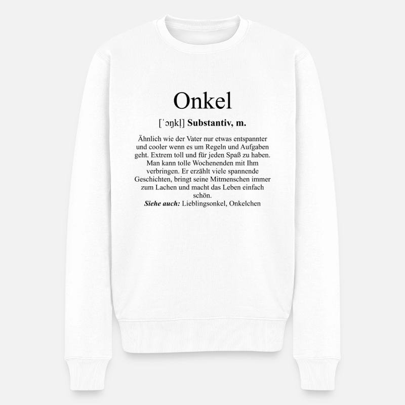 Onkel Definition Dictionary - Männer Premium Bio Pullover - Weiß