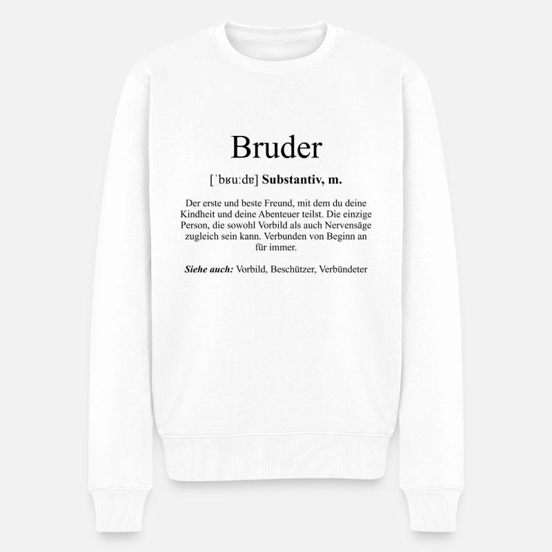 Bruder Definition Dictionary - Männer Premium Bio Pullover - Weiß