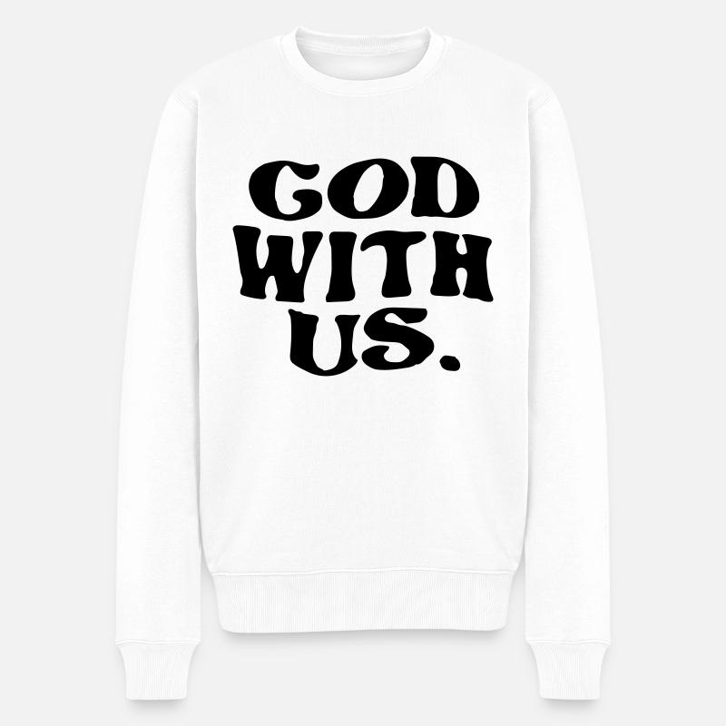 Que Dieu soit avec nous - Pull Premium bio Homme - blanc