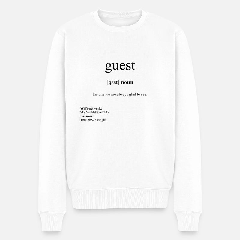Guest | Gast Definition Dictionary - Männer Premium Bio Pullover - Weiß