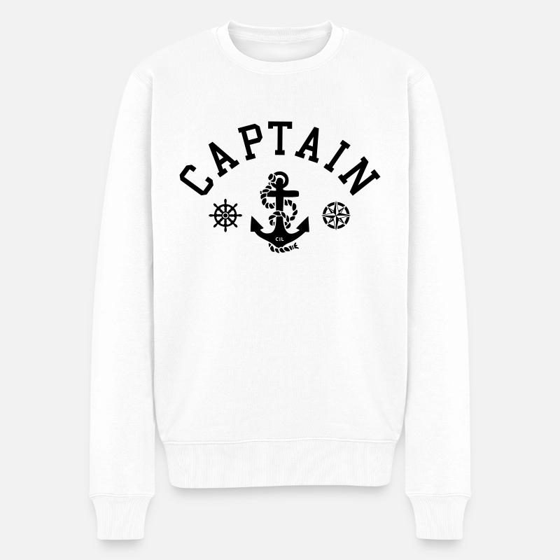 Capitaine Anker Compassrose - Pull Premium bio Homme - blanc
