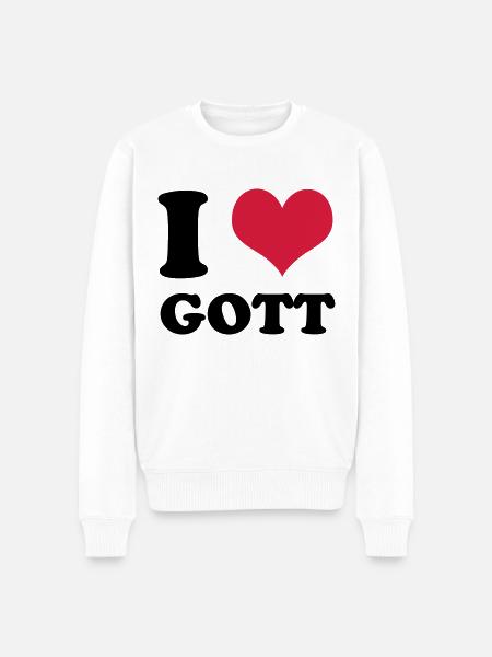i love gott - Männer Premium Bio Pullover - Weiß